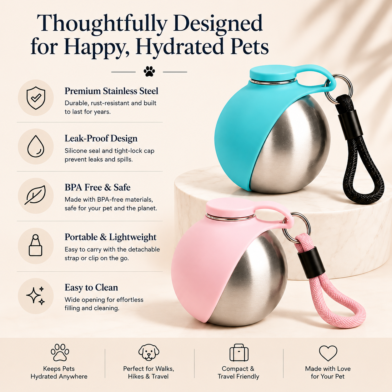 PawCollective Portable Water Bottle
